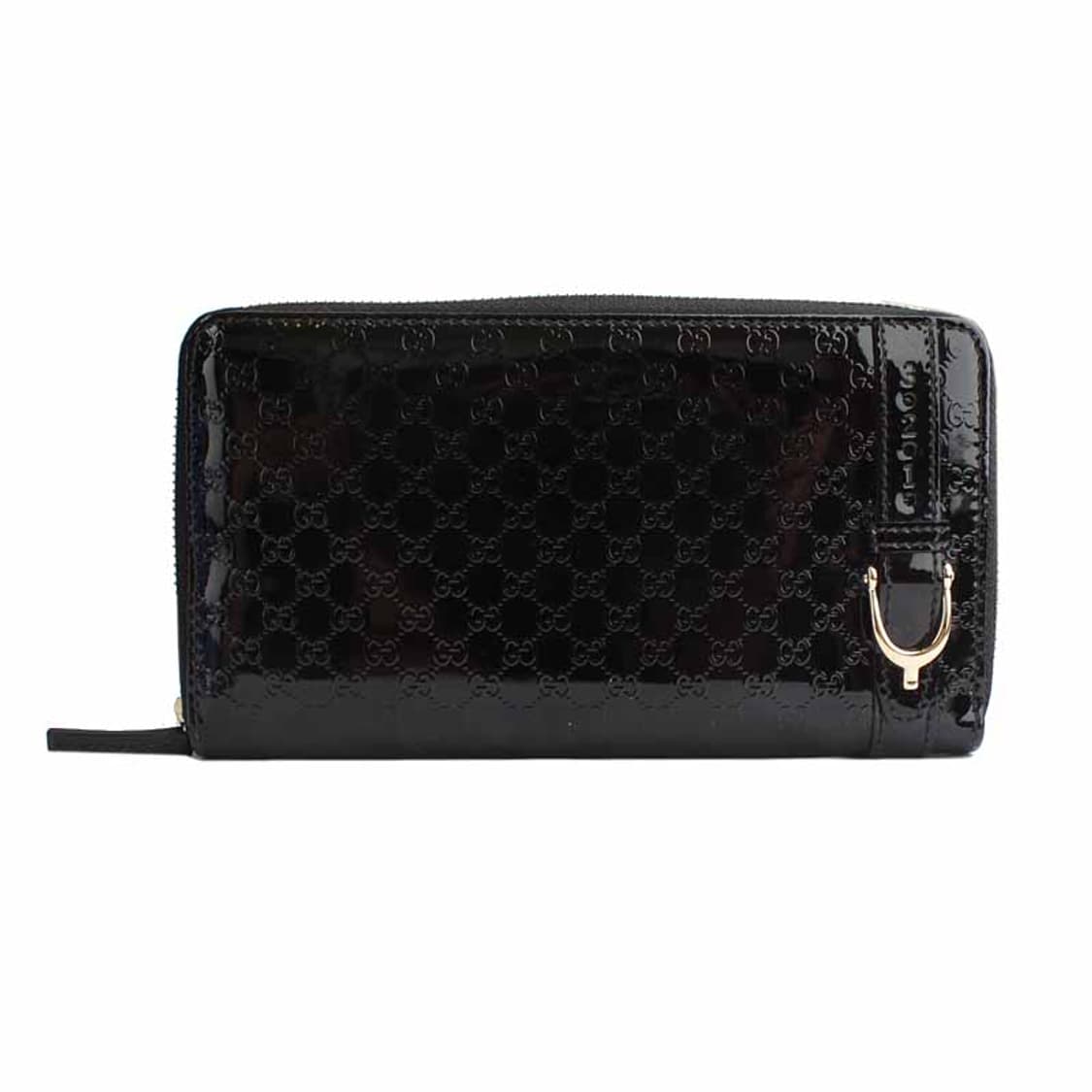 구찌 블랙 구찌시마 페이던트 금장 지피 장지갑(309757) 상품이미지1