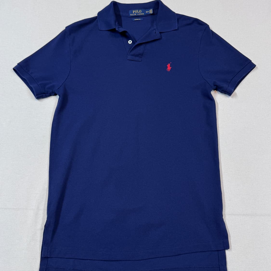 S) 폴로 랄프로렌 클래식 네이비 반팔 카라티 PK 커스텀핏 상품이미지2