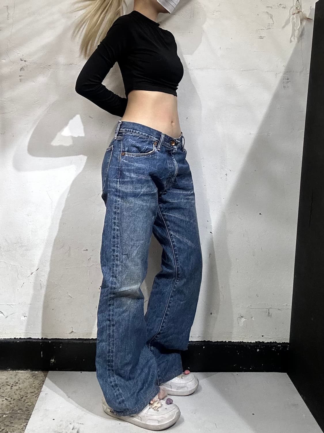 폴 스미스 중청 레드이어 캣 워싱 페이딩 와이드 청바지 34 상품이미지1