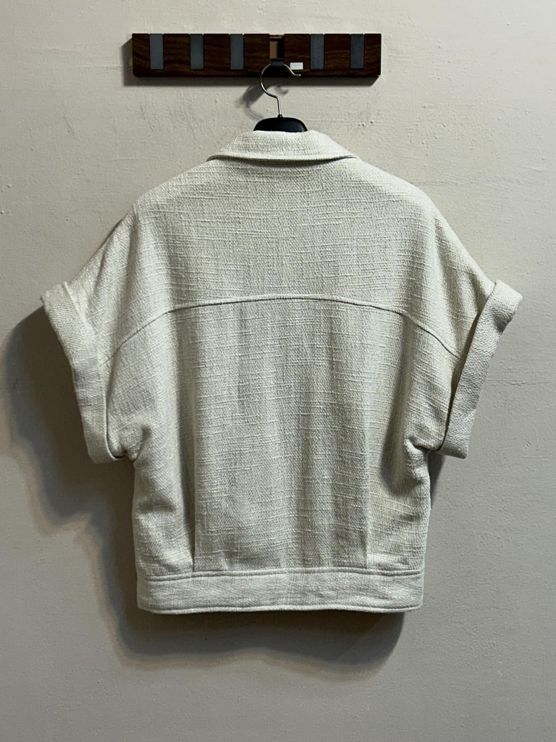 이로 파리 트위드 오픈카라 반팔 자켓 상품이미지5