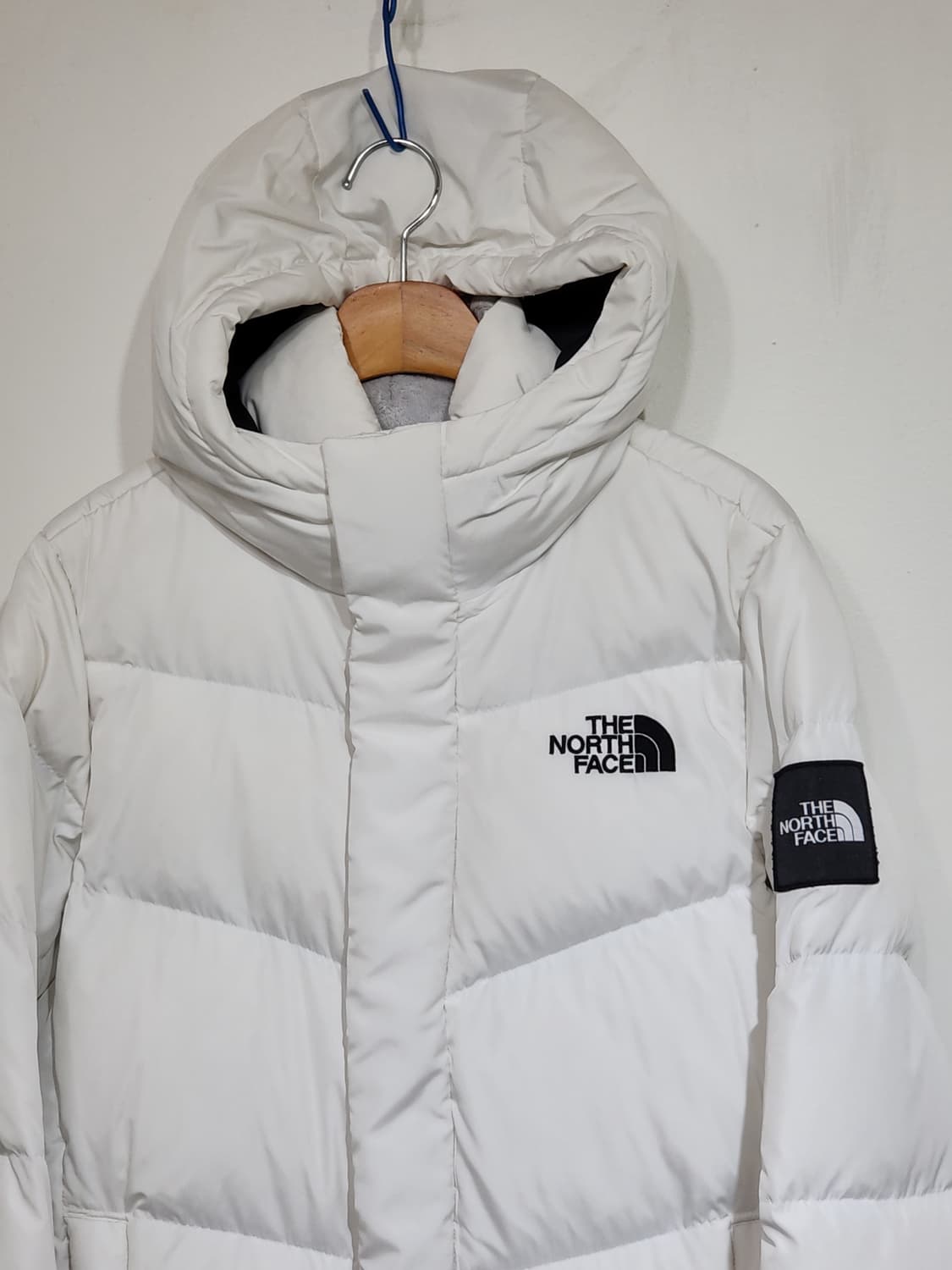 (S) 노스페이스 오리털 롱패딩 다운코트 화이트 후드 패딩코트  상품이미지2