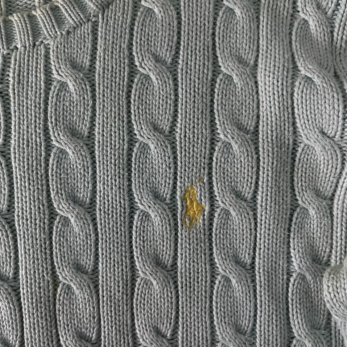 W 95 폴로랄프로렌 스카이블루 꽈배기 니트 상품이미지3