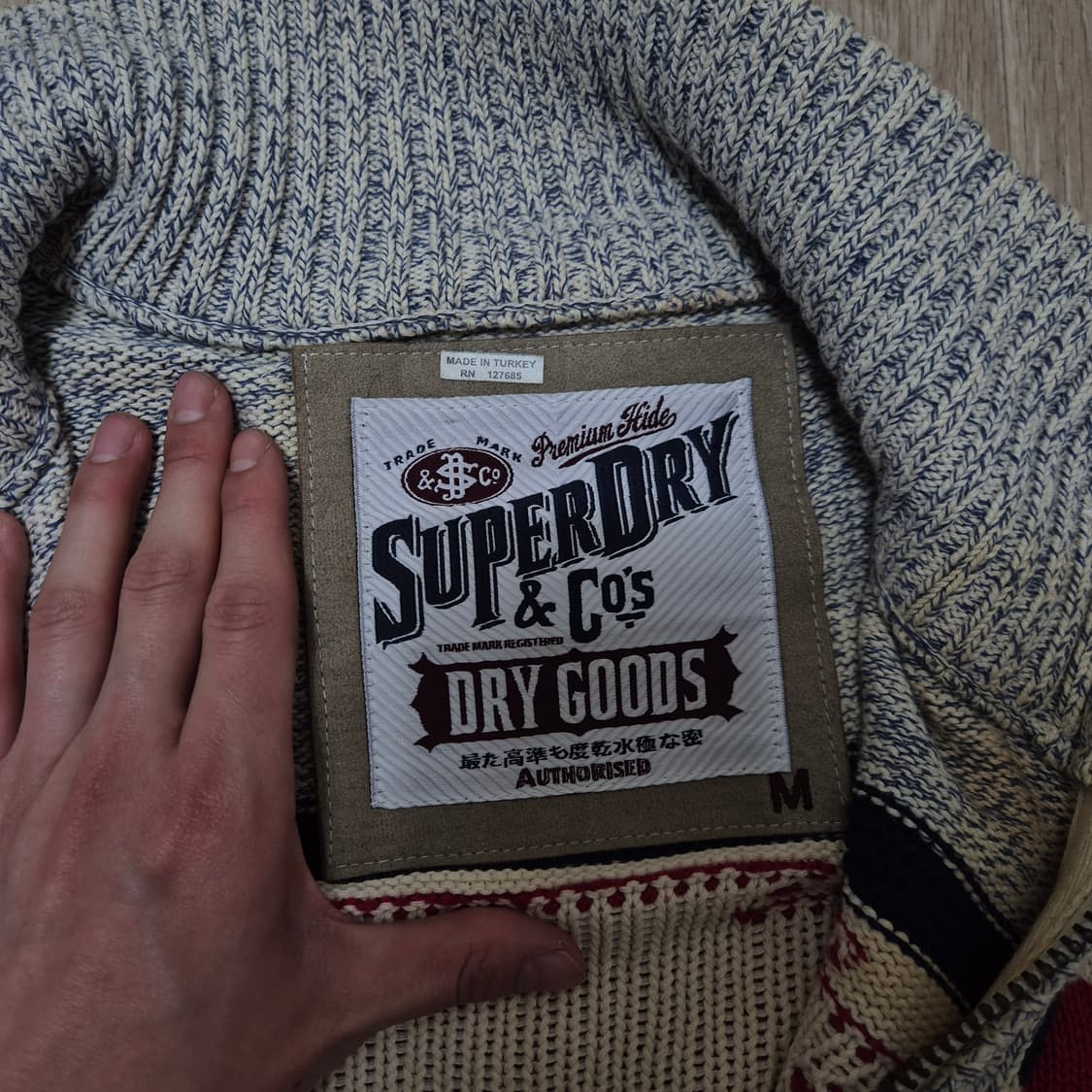 슈퍼드라이 드라이굿즈 아즈텍 코위찬 니트 집업 가디건 M(95) 상품이미지7