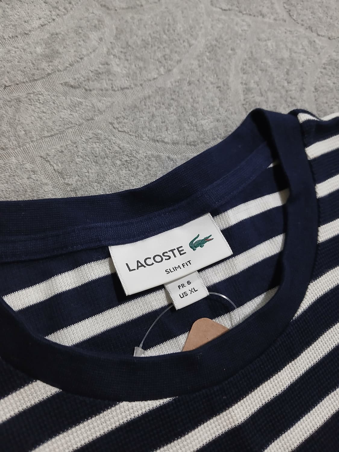 *Lacoste 스트라이프 반팔 티셔츠 (네이비) 상품이미지4