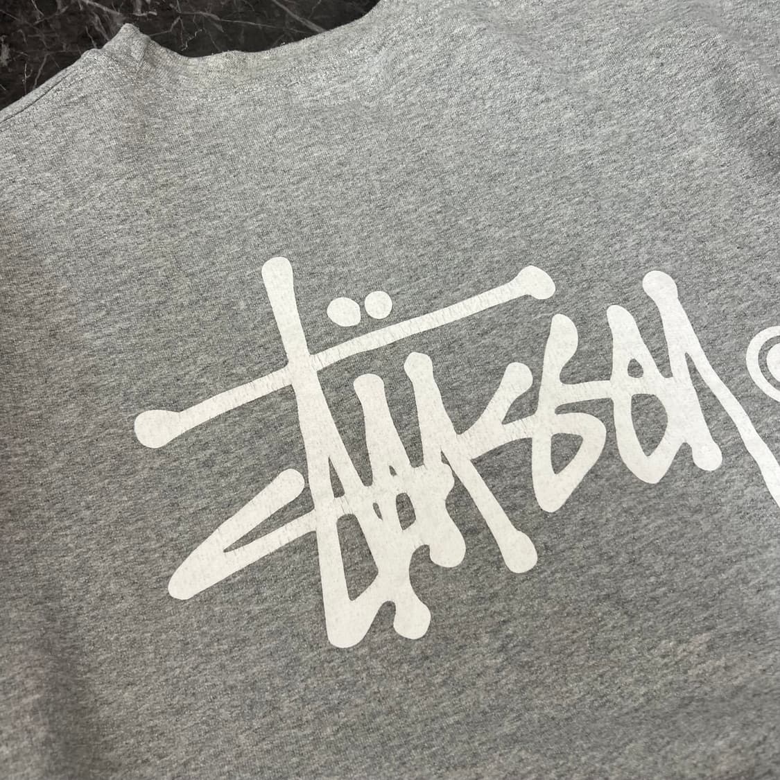 스투시 베이직로고 오버사이즈 스웻 맨투맨 그레이 상품이미지8