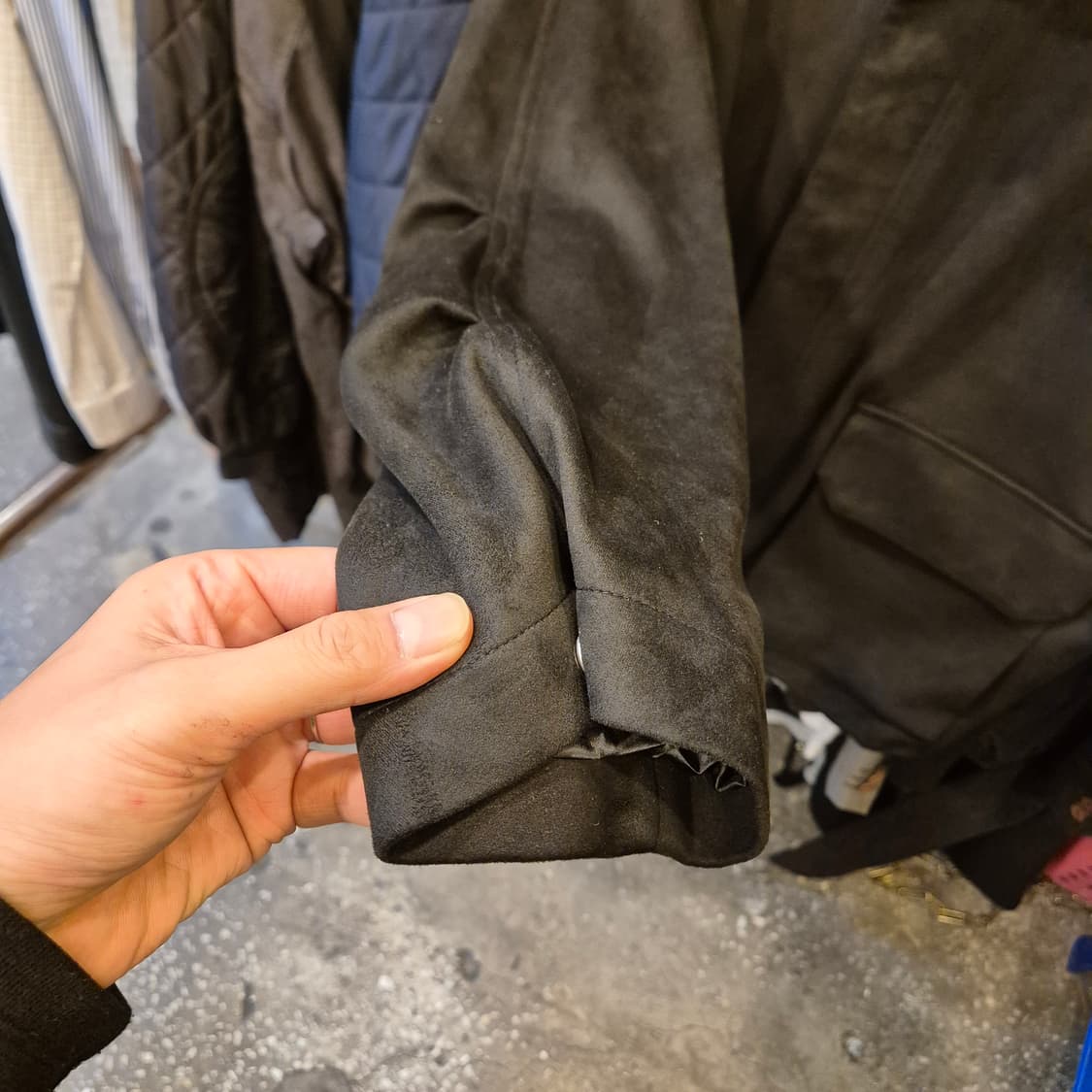 M 차이나카라 블랙 오버핏 스웨이드자켓 상품이미지7