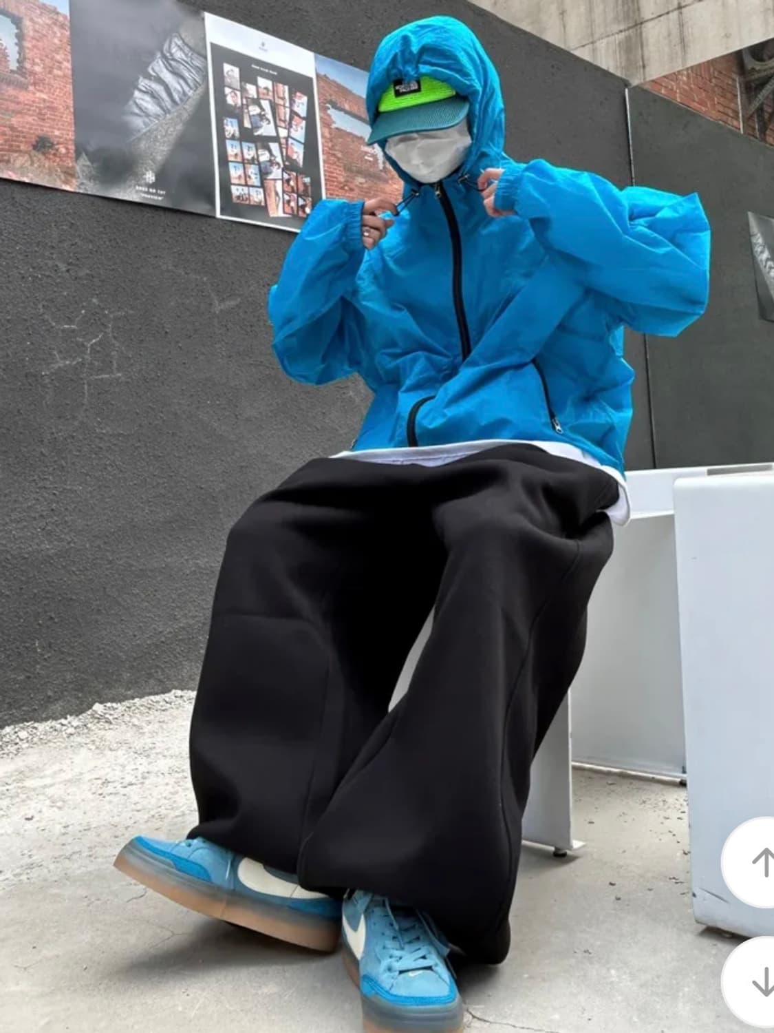 [Unisex] 사이드 절개 와이드 벌룬 팬츠 (Black) 상품이미지5