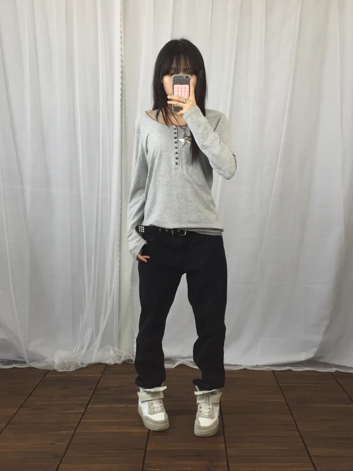 GAP Gray Henley Long Sleeve Tee 상품이미지3