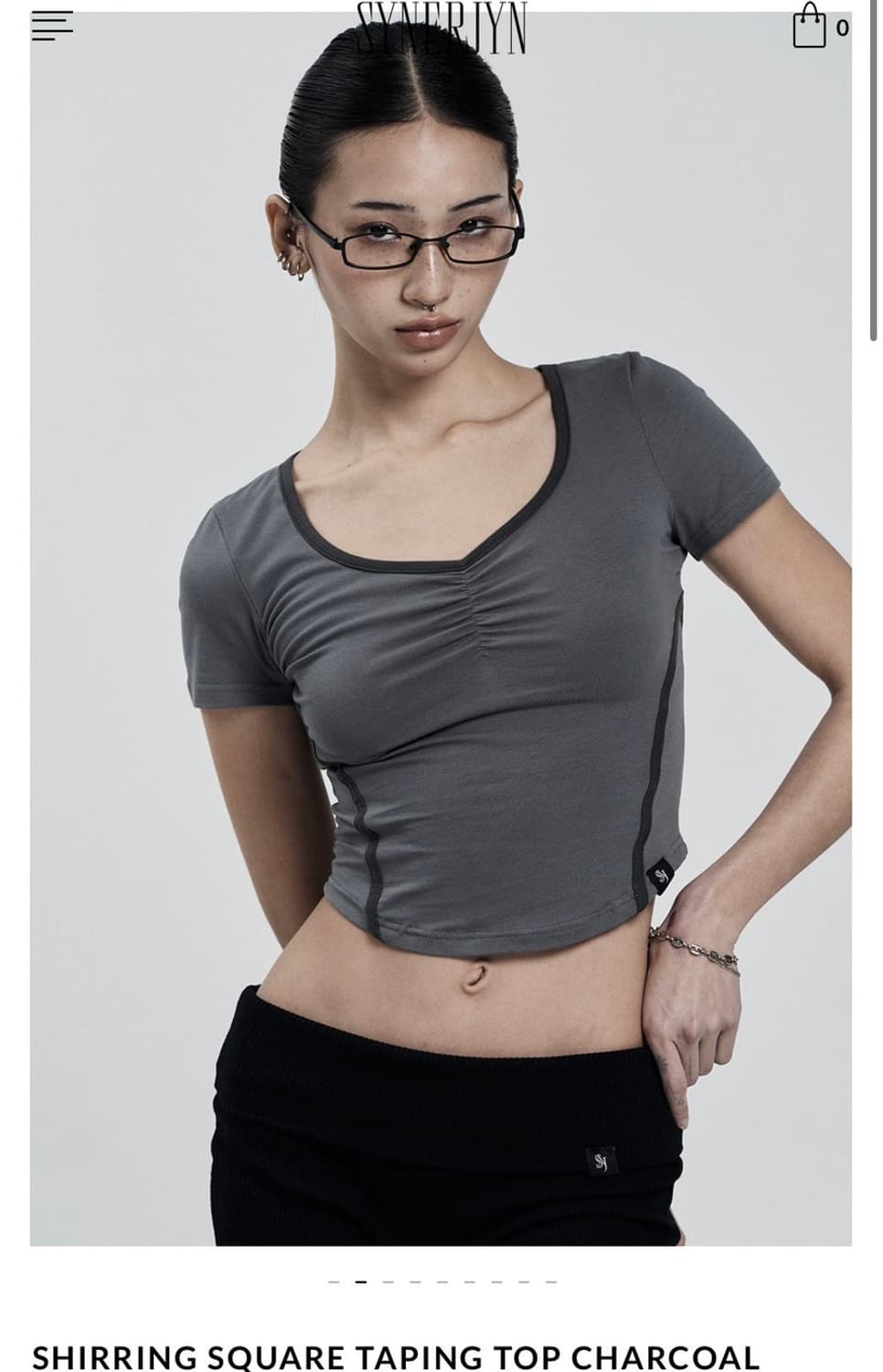 시너진 셔링 스퀘어 테이핑 탑 상품이미지1