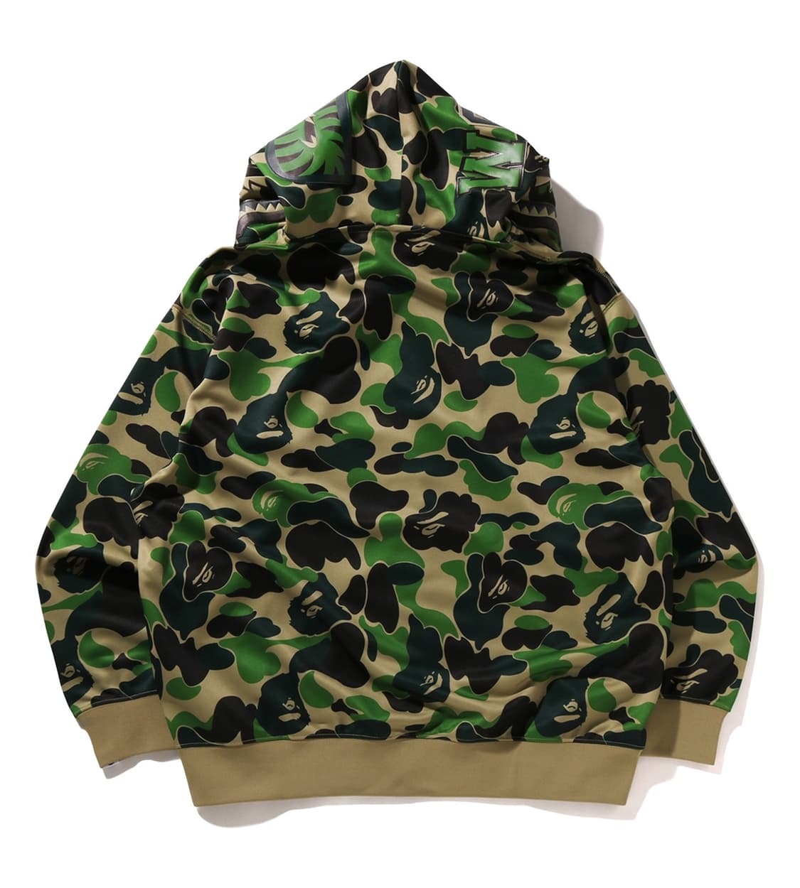 베이프 ABC 카모 레이온 릴렉스드 핏 샤크 풀 집 후드 그린 상품이미지3