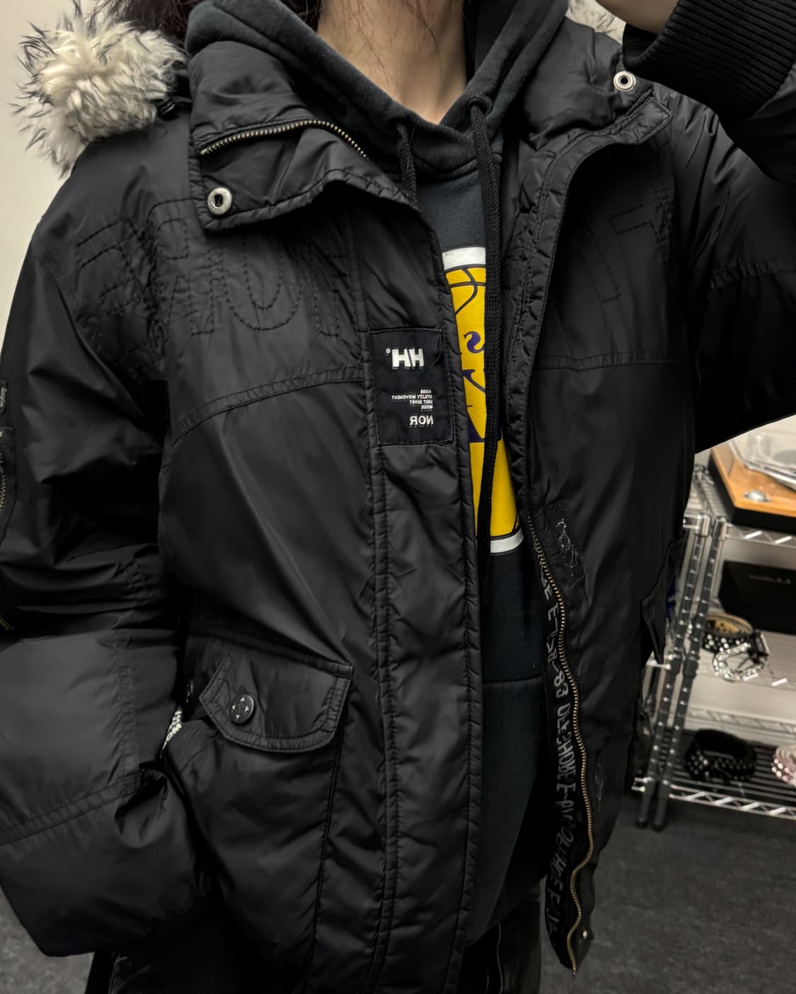 헬리한센 00s 나일론 퍼 패딩 점퍼 블랙 상품이미지1