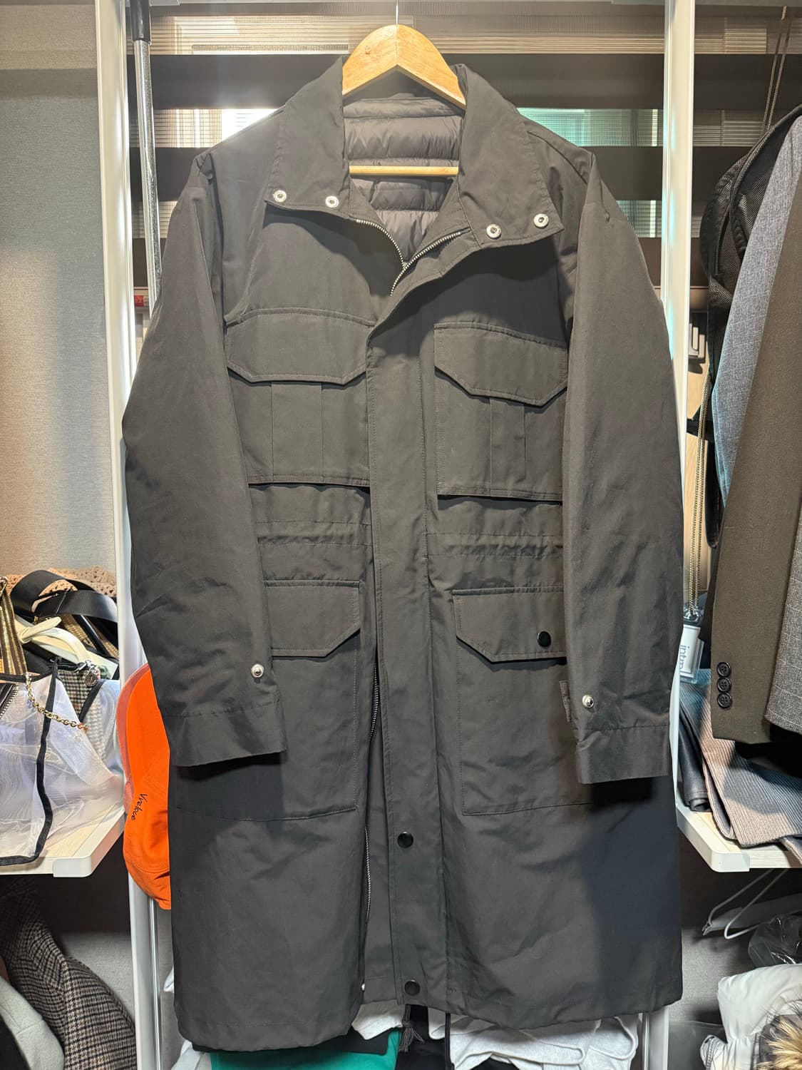 (무신사) 제멋 투웨이 사파리 코트 블랙 (이너패딩 포함) 상품이미지1