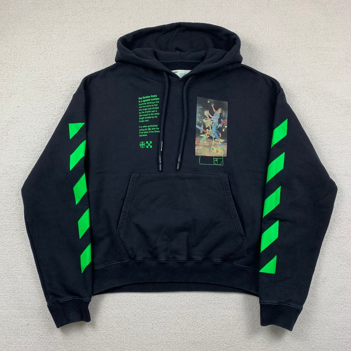 오프화이트 20SS 파스칼 Golden Ratio 페인팅 후드티 블랙 상품이미지1