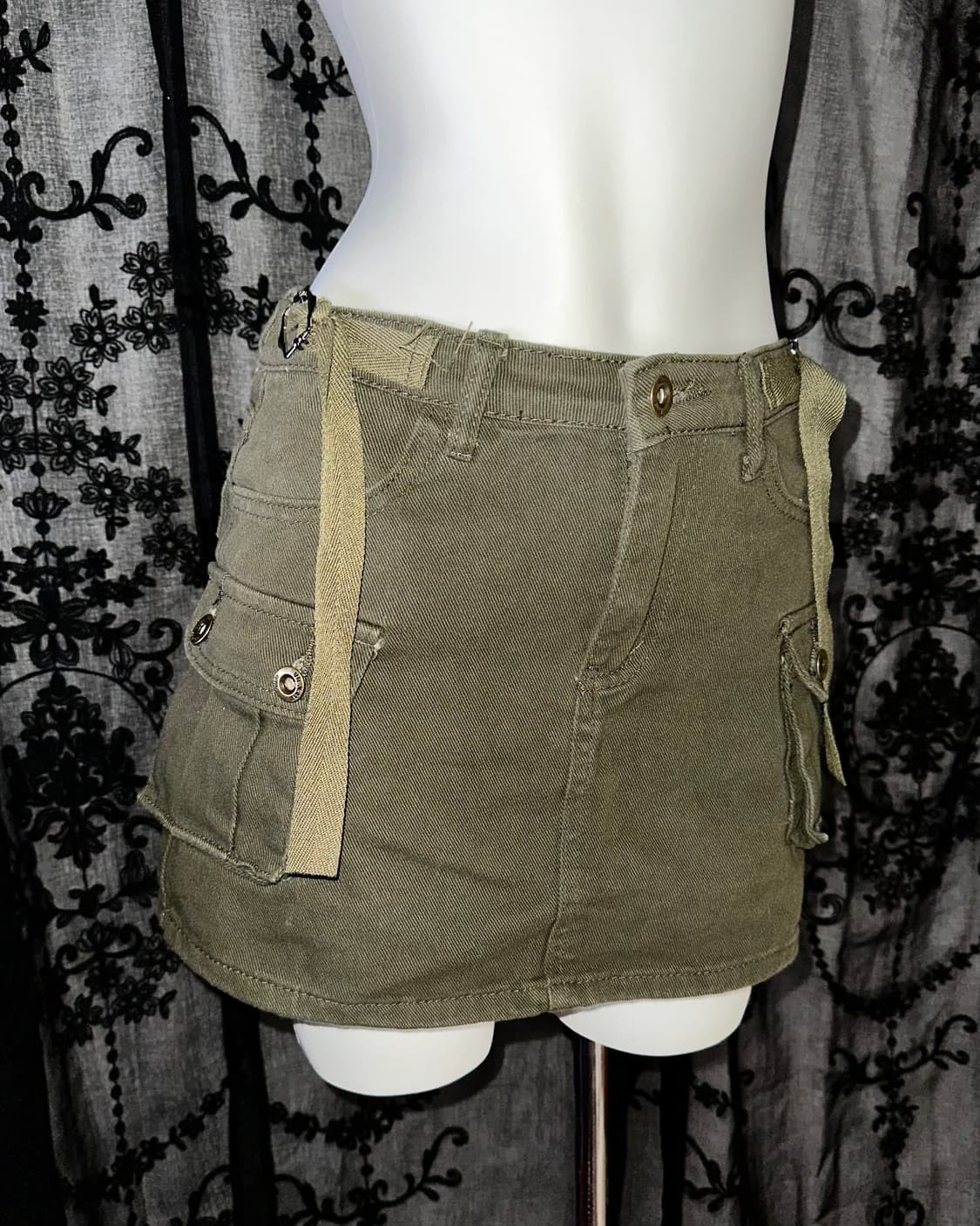 Khaki y2k skirt 상품이미지2