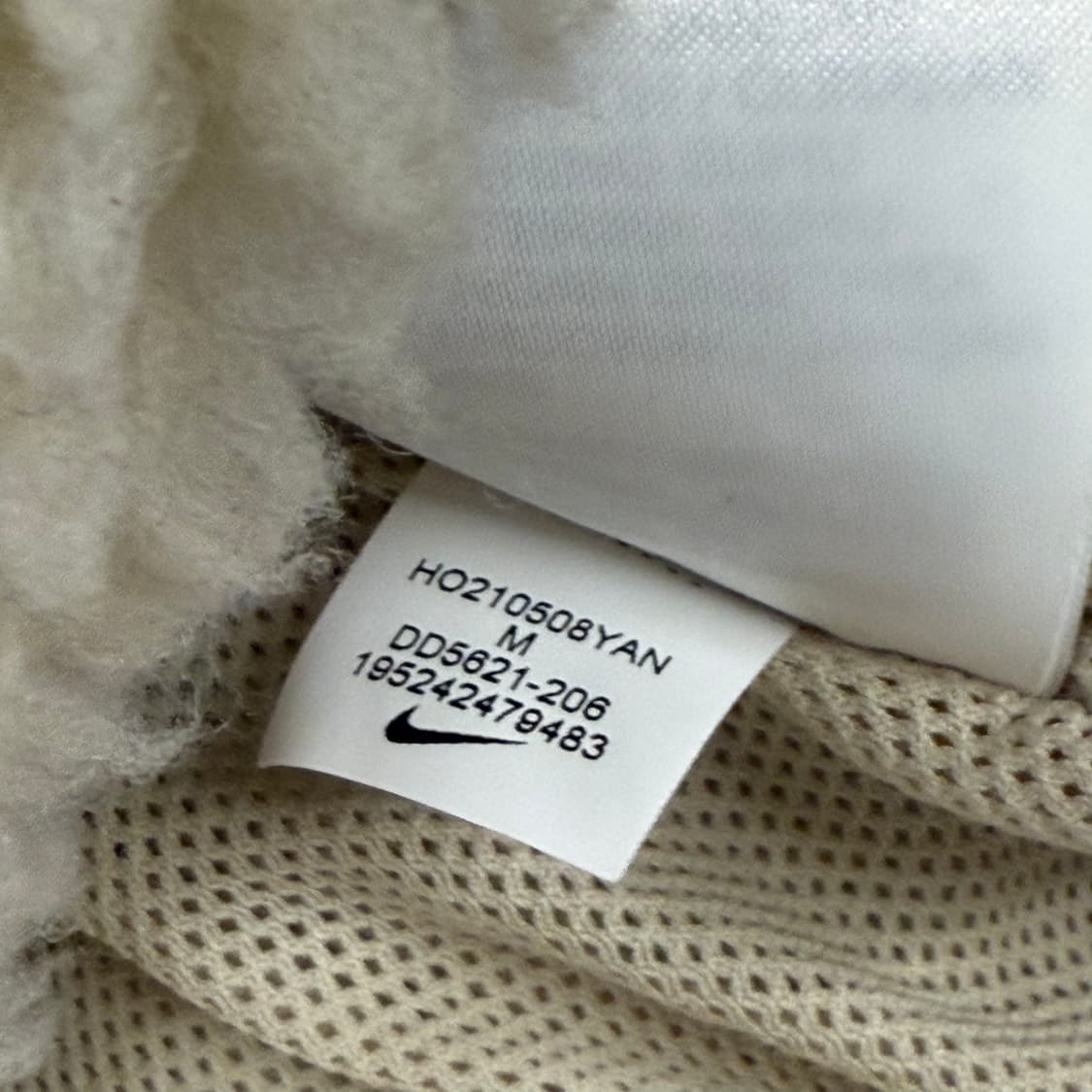 나이키 베이지 빅 더블 스우시 카라 양털 후리스 집업  상품이미지7