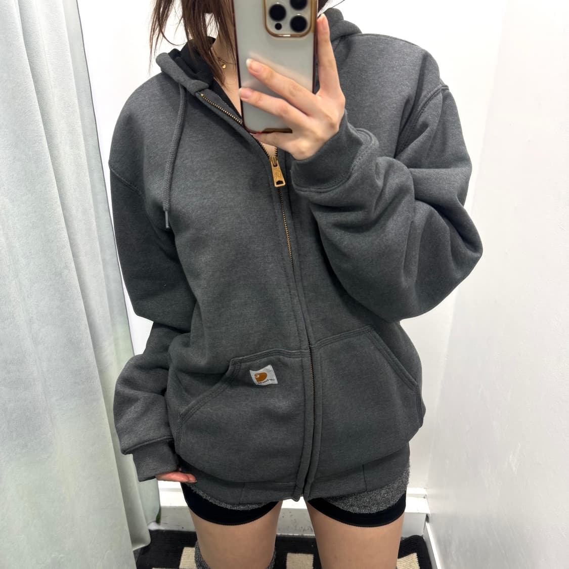 칼하트 차콜 후드집업 상품이미지2