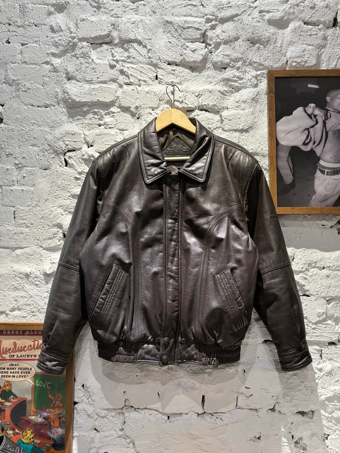 빈티지 소가죽 100% 천연 레더자켓 상품이미지1