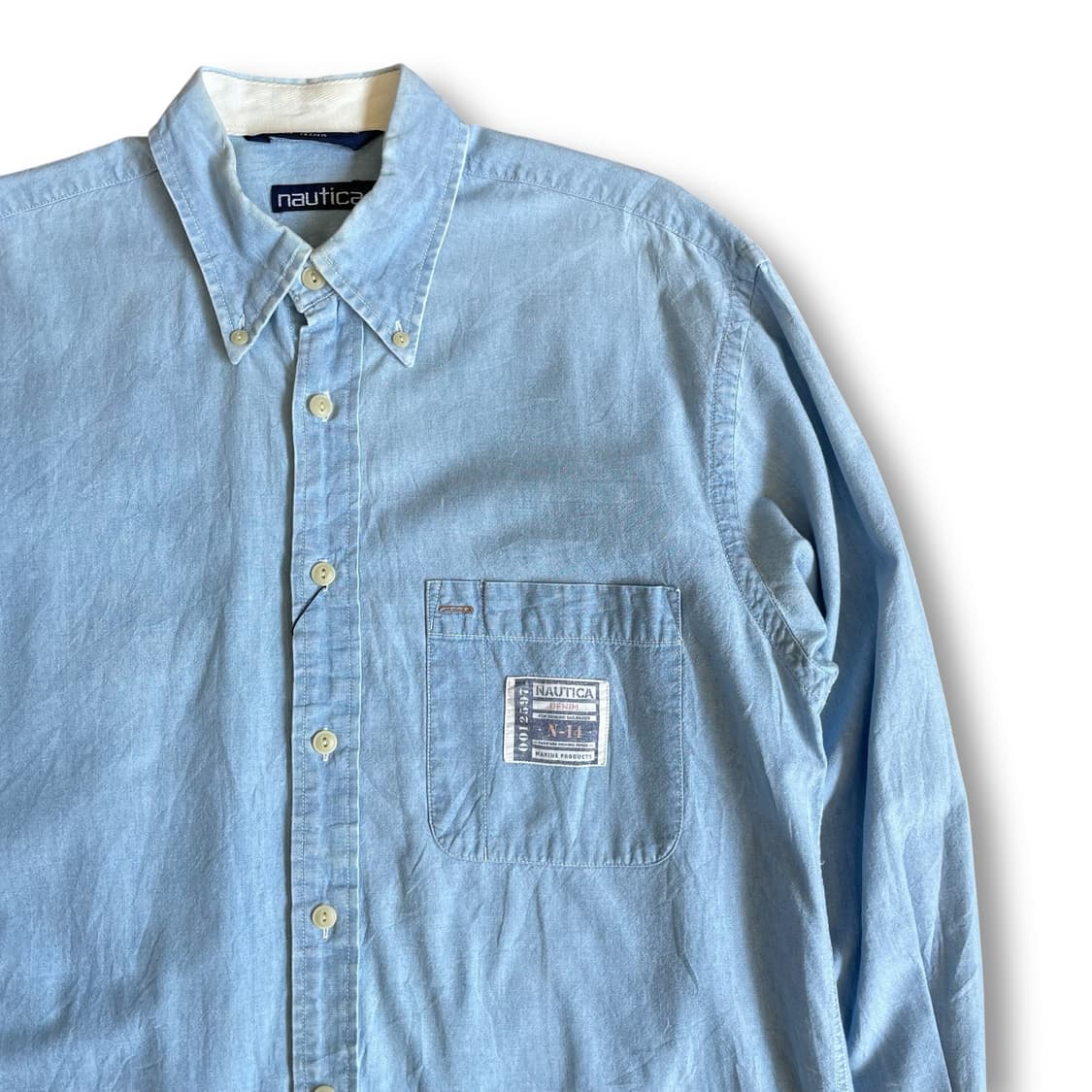 노티카 원포켓 연청 데님 셔츠 M 상품이미지3