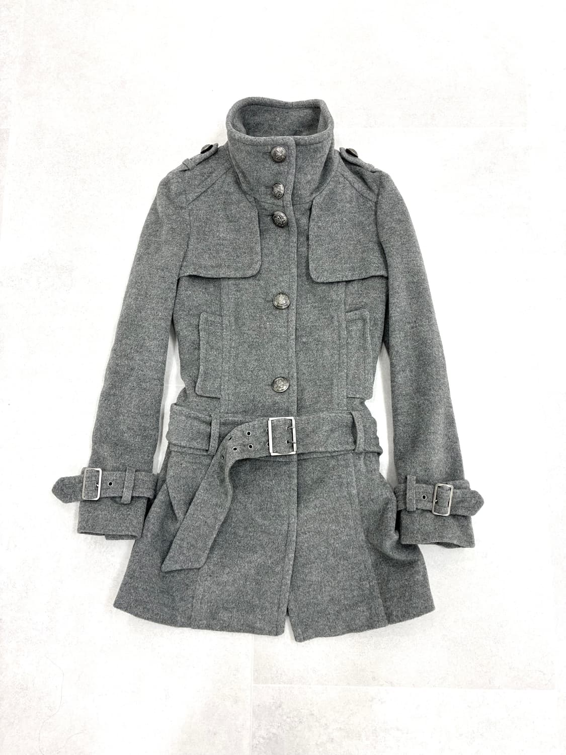 하이넥 버튼 코트 상품이미지1