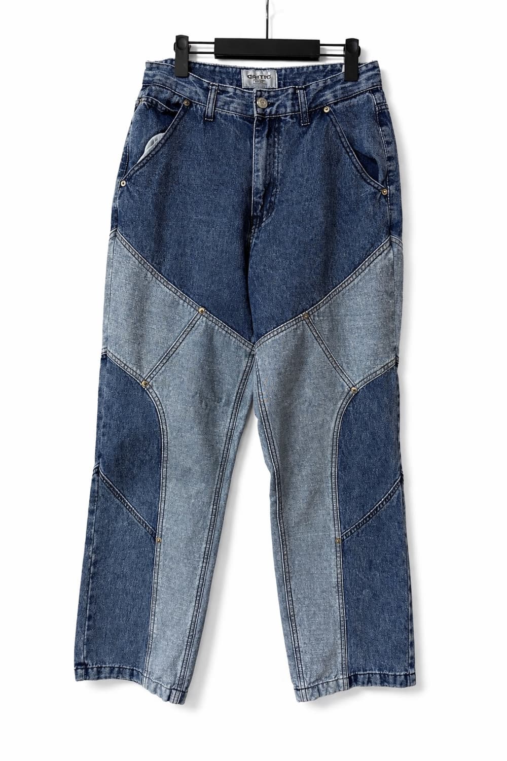 크리틱 절개 투톤 패널 와이드 데님 청바지 M 상품이미지1