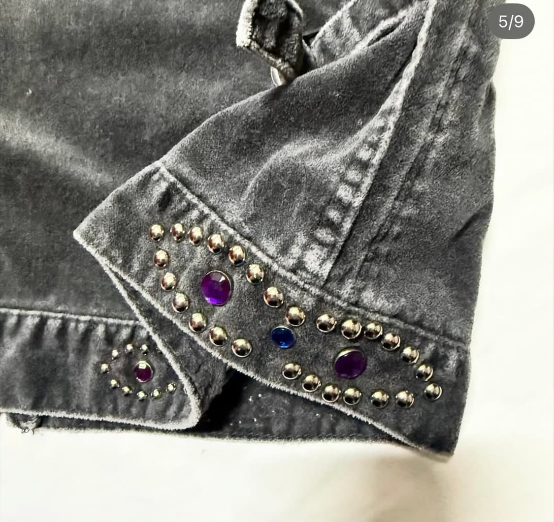 넘버나인 - 03AW 젬스톤 스터드 벨루어 자켓 상품이미지5