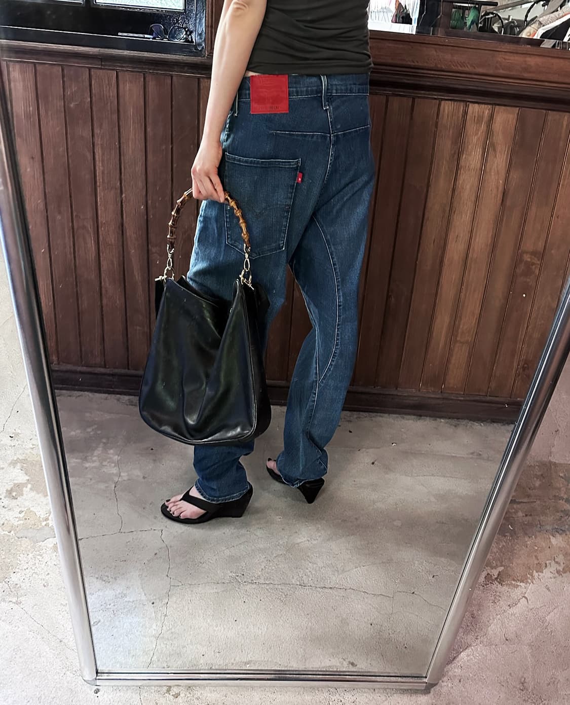 GUCCI leather bamboo bag 상품이미지1