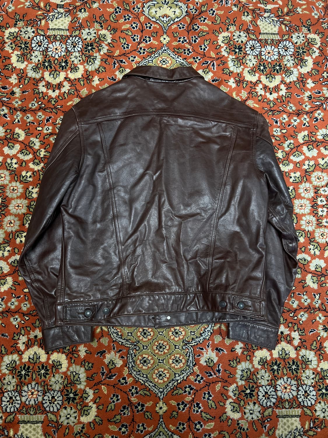 [L] 올드 갭 Gap Blue Jeans 트러커 가죽 자켓 상품이미지2