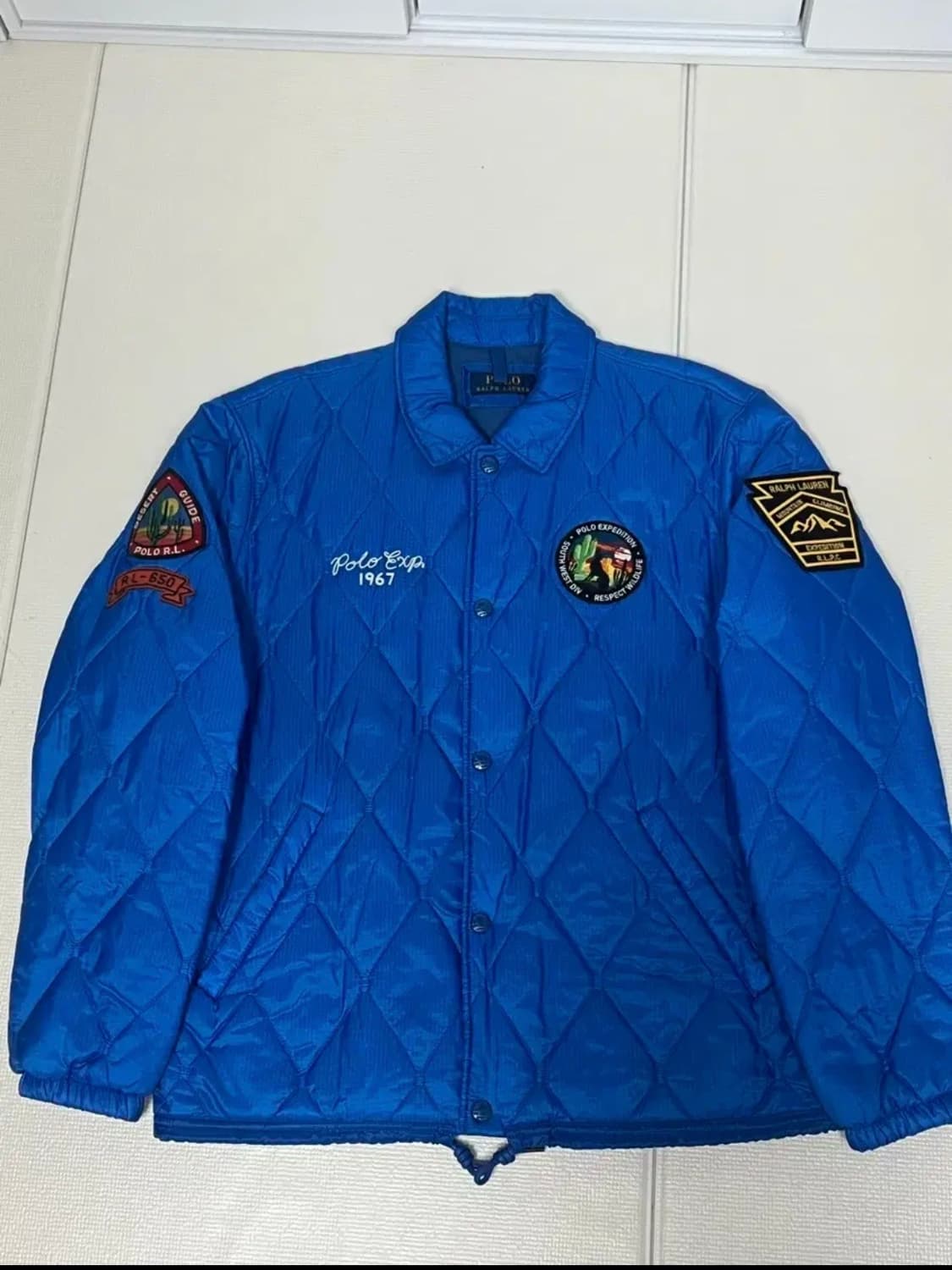 폴로 랄프로렌 패치워크 라이트다운 코치자켓(경량패딩) M사이즈 판매합니다 상품이미지1