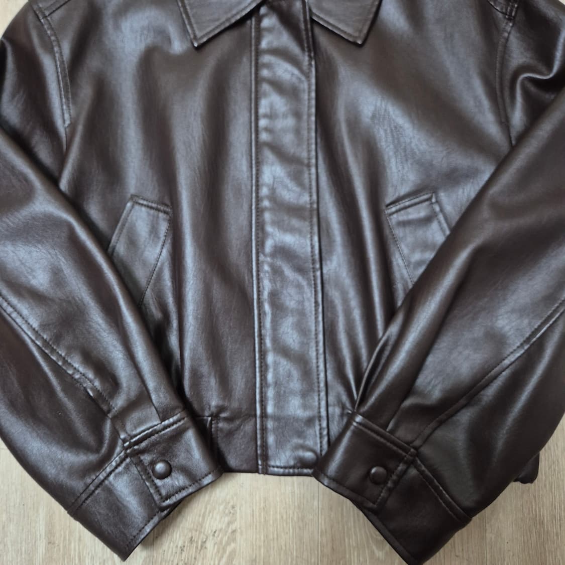 미쏘 여성 크롭 레더 라이더 가죽자켓 M(95) 상품이미지3