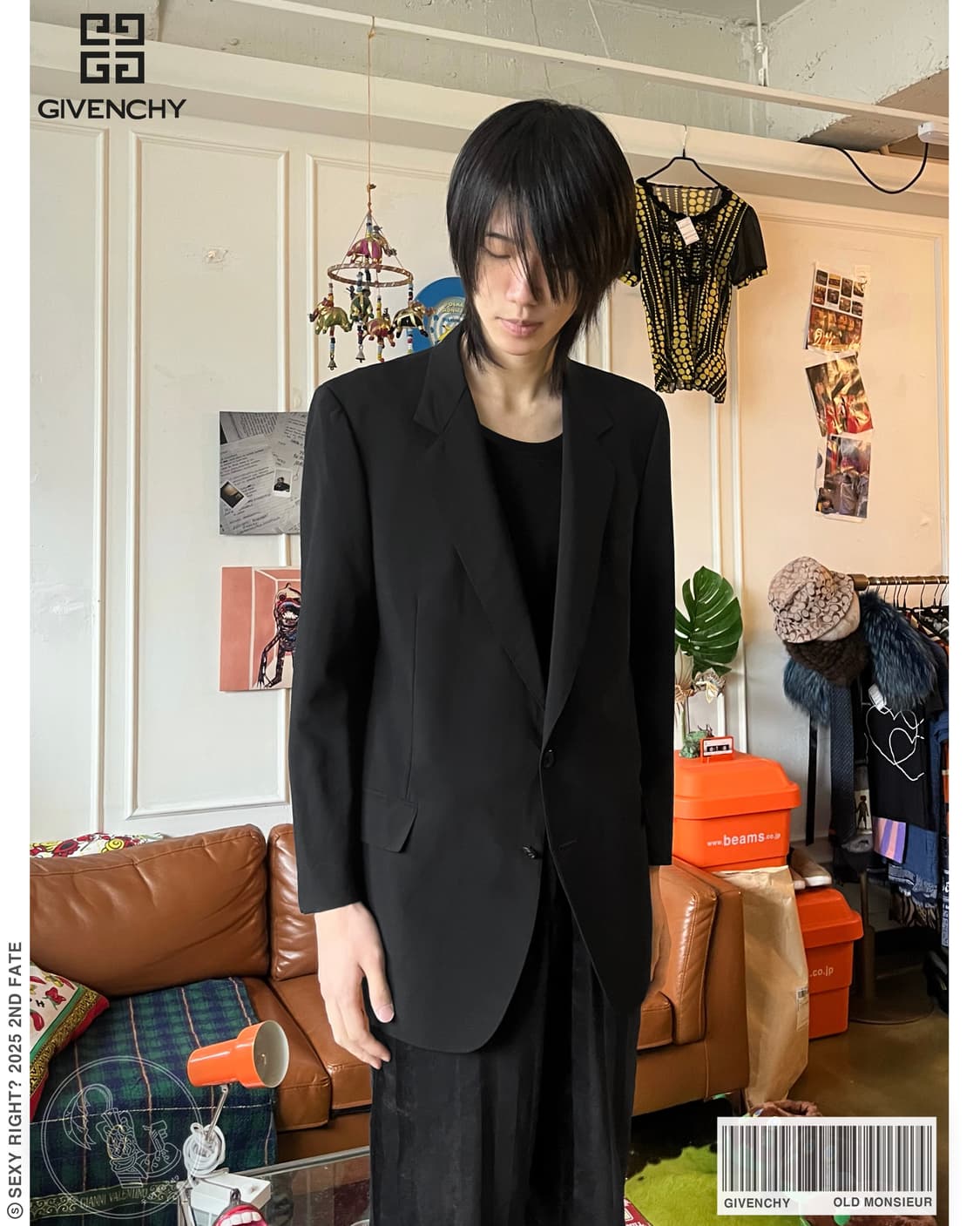 Old GIVENCHY Mohair & Wool Black Blazer 상품이미지1