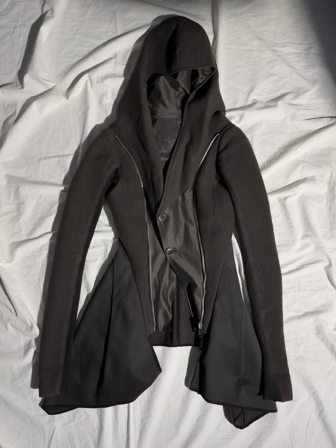 릭오웬스 08FW STAG 런웨이 코르셋 캐시미어 후드 코트 상품이미지1