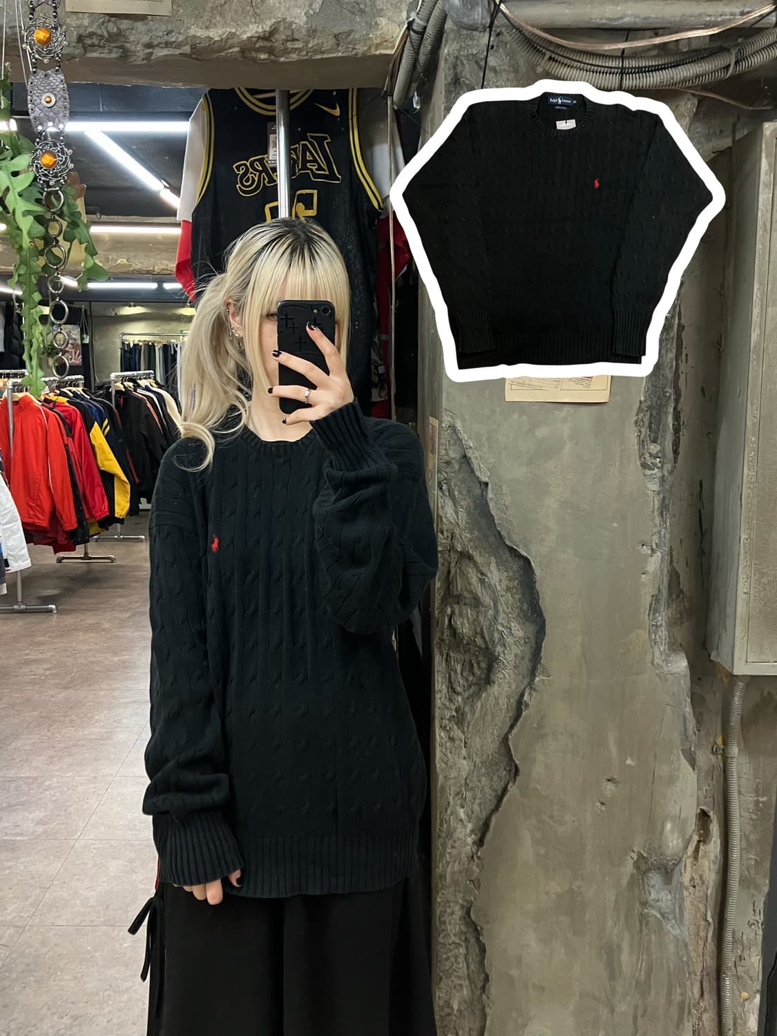 폴로 랄프로렌 꽈배기 니트 블랙 100   #csz1898 상품이미지1