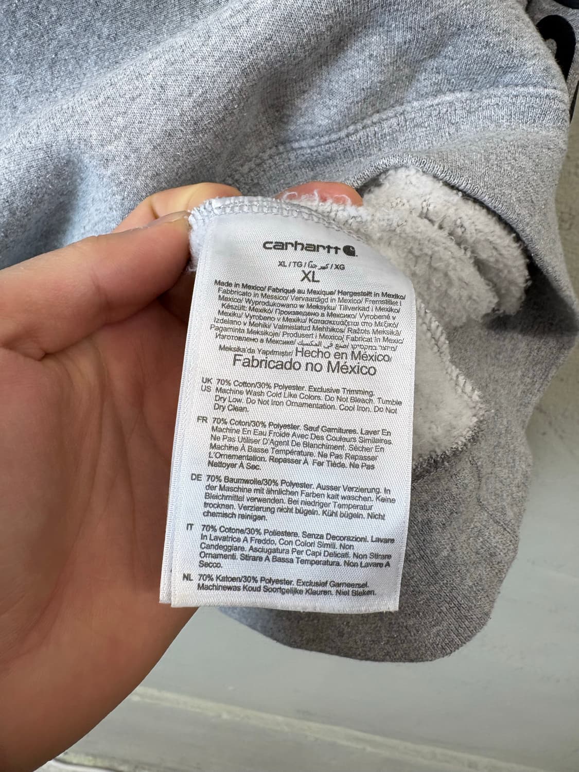 칼하트윕 암프린팅 라이트 그레이 후드티 상품이미지8