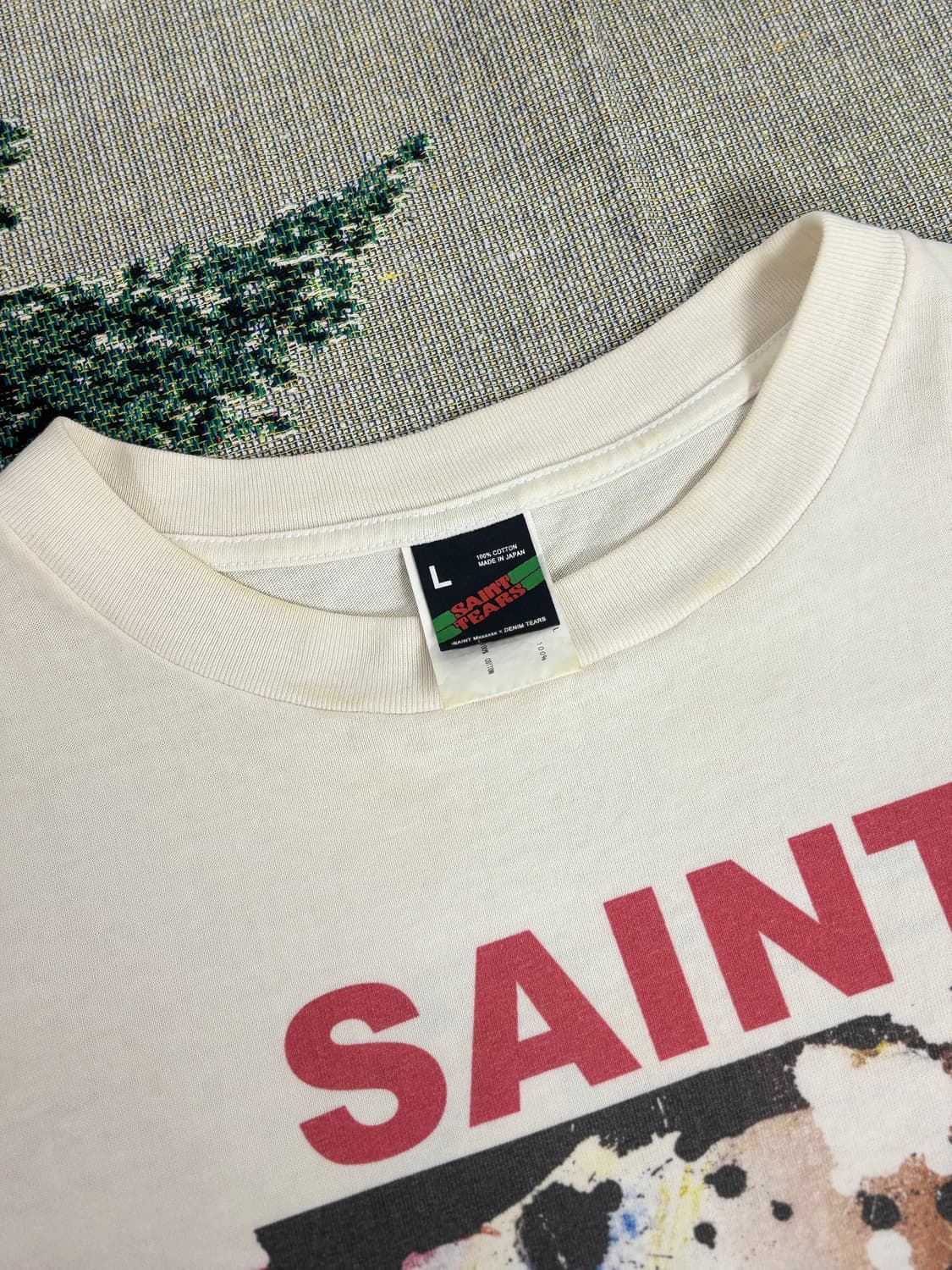 세인트 미카엘 x 데님 티어스 클라운 티셔츠 화이트 - 23SS 상품이미지2