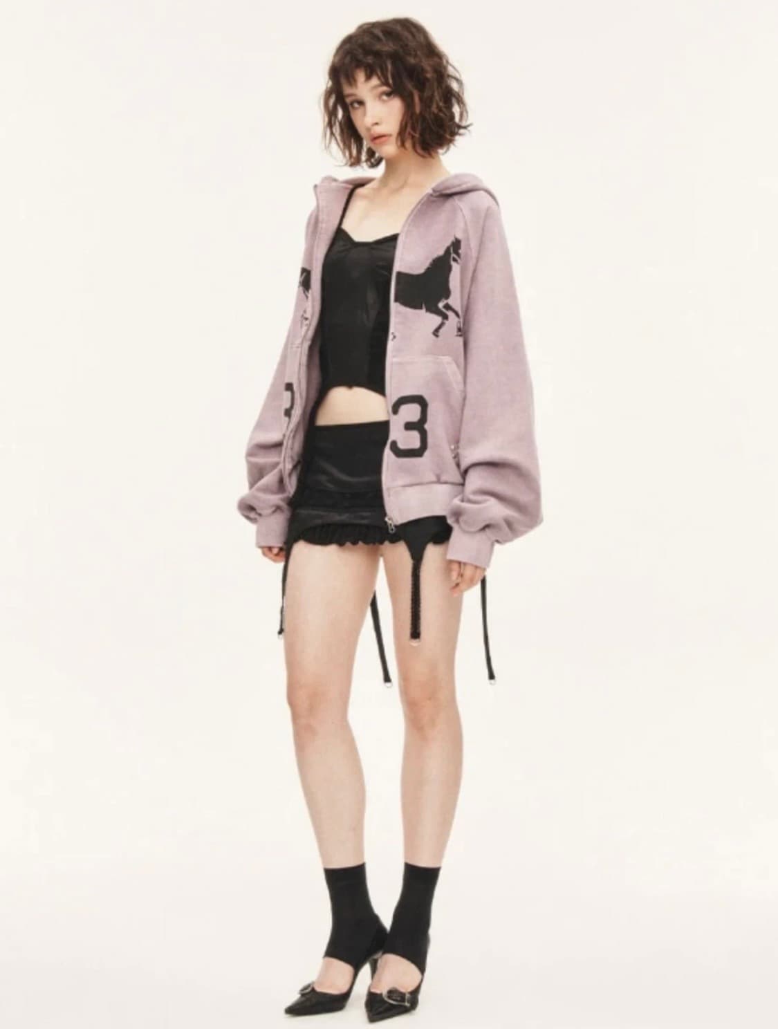 쓰리타임즈 미드나잇 스터드 후드집업 상품이미지6