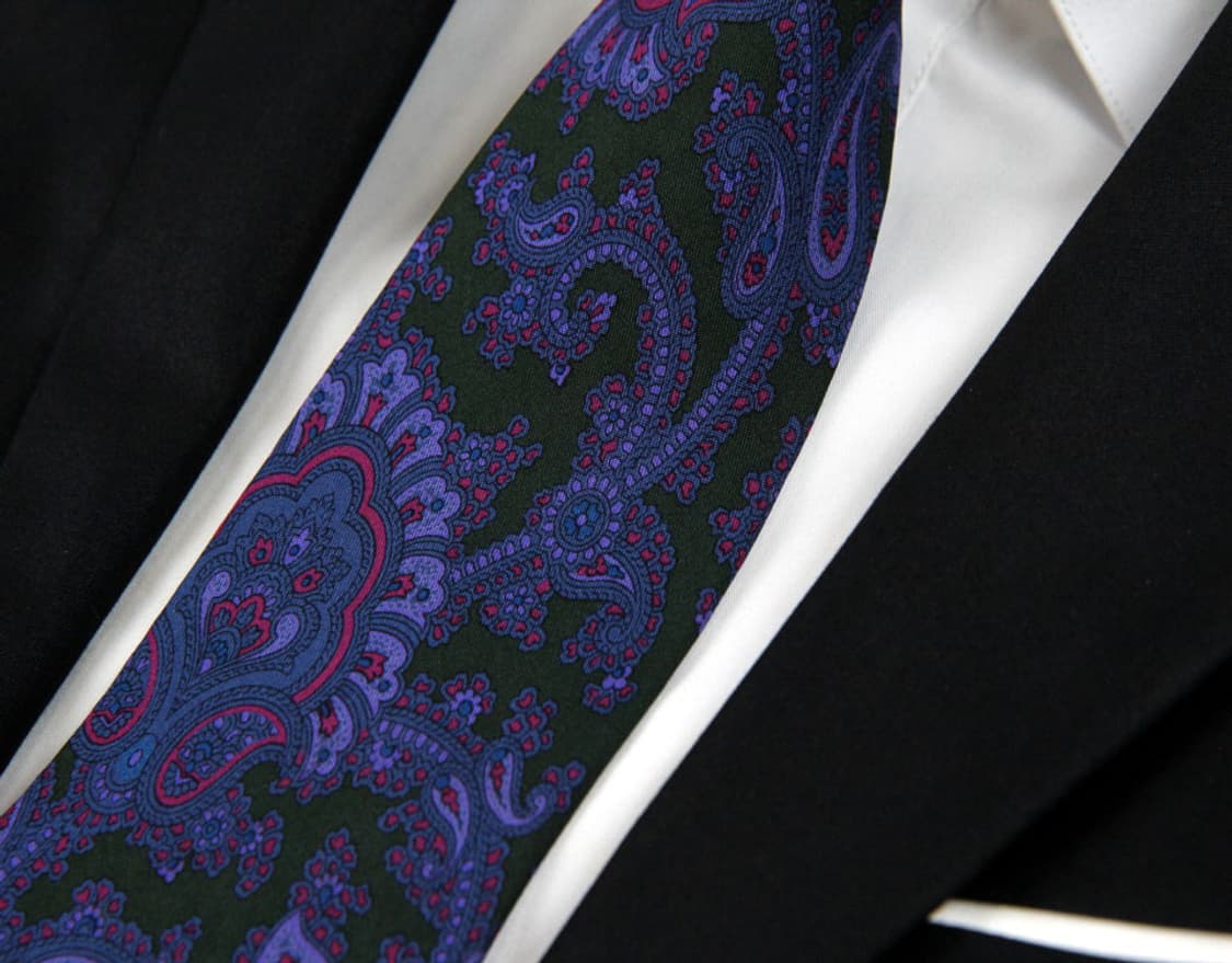 알마니 9.1cm A등급 페이즐리 남자 명품 넥타이 상품이미지5