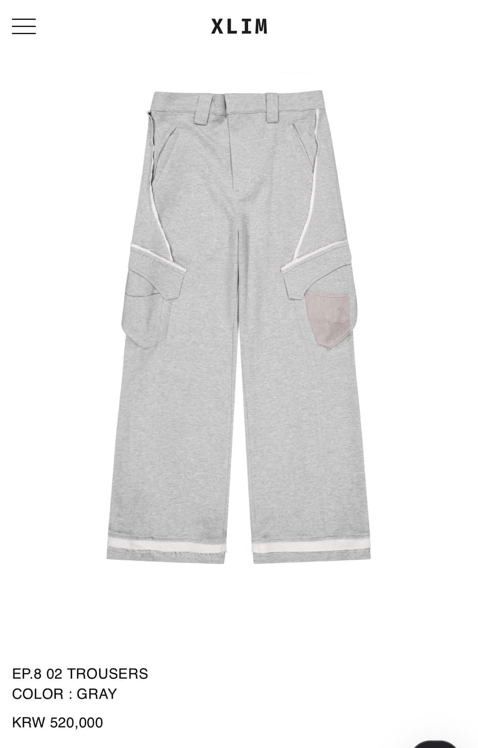 XLIM EP.8 TROUSERS 그레이 (L) 판매 상품이미지1