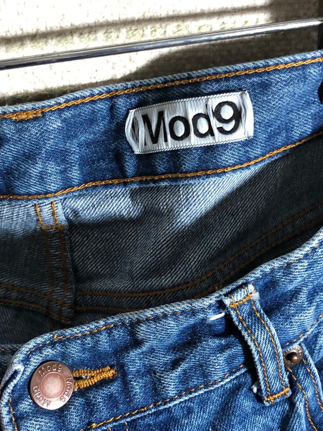 모드나인 MOD7ww 진청 와이드 데님 (30) 밑단 수선 상품이미지4