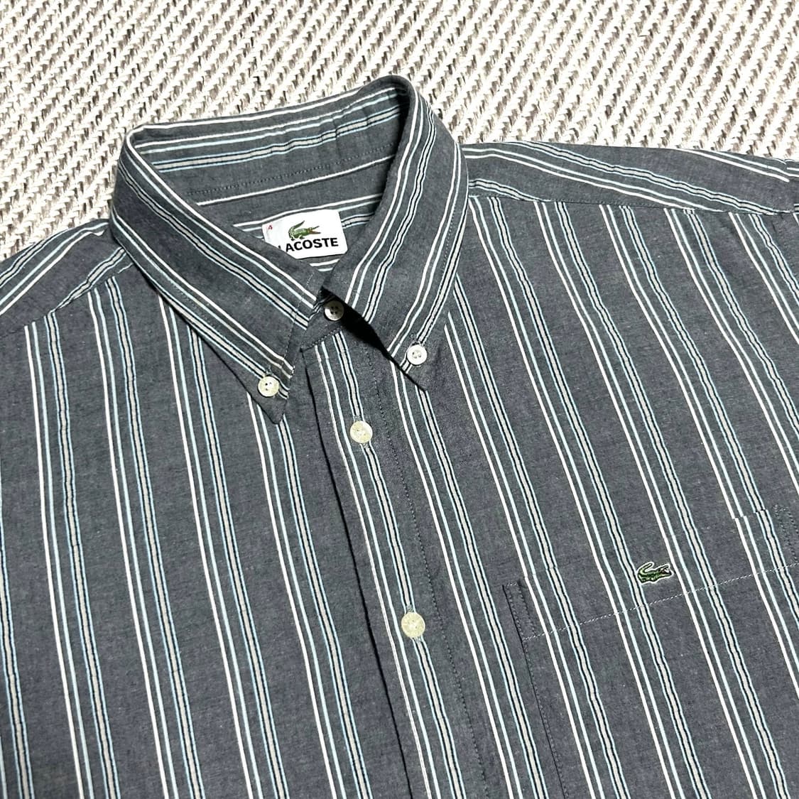 [L] Lacoste 라코스테 클래식 스트라이프 반팔 셔츠 상품이미지4