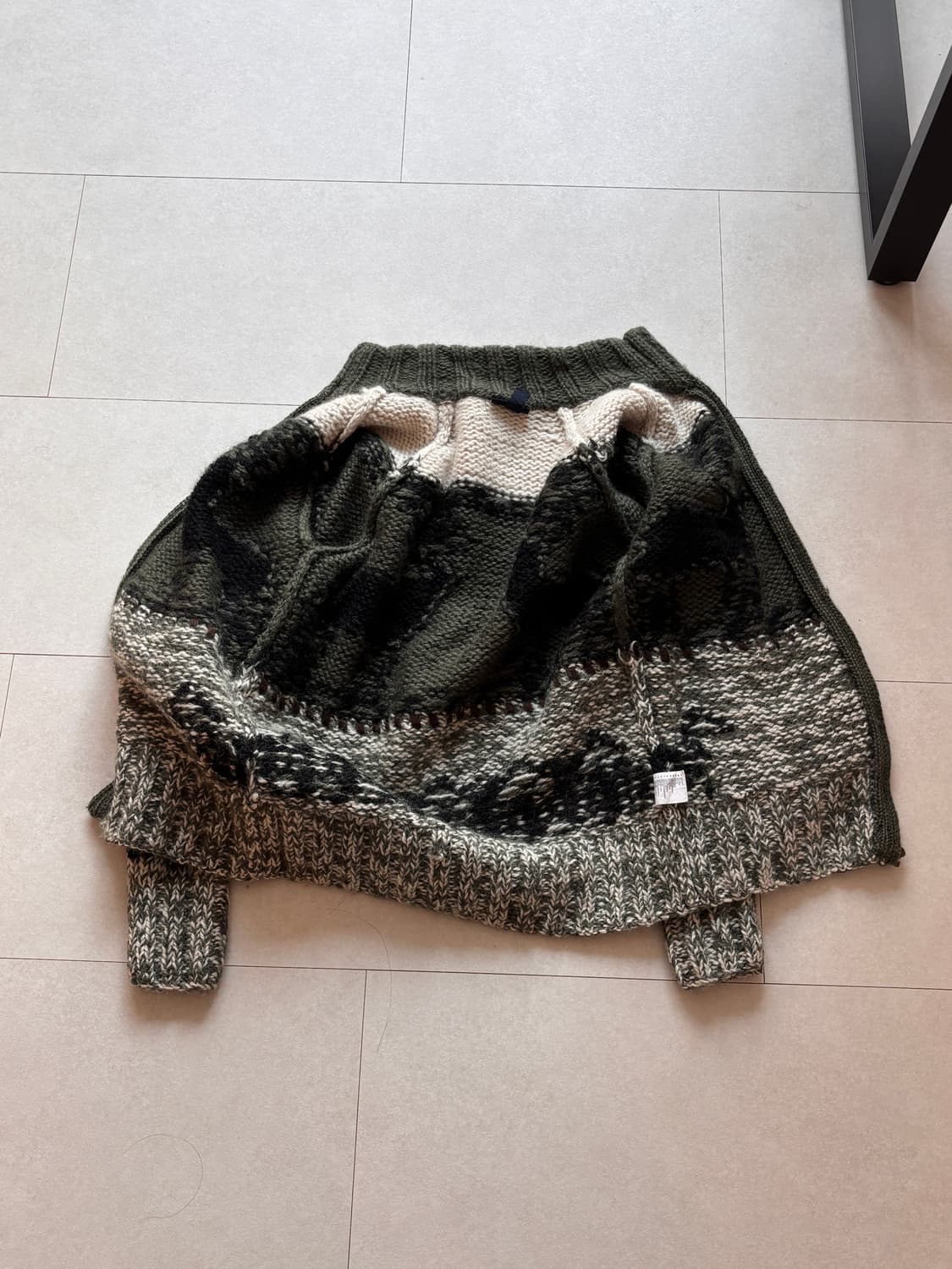 100프로 울 핸드메이드 코위찬 집업 가디건 M 상품이미지4