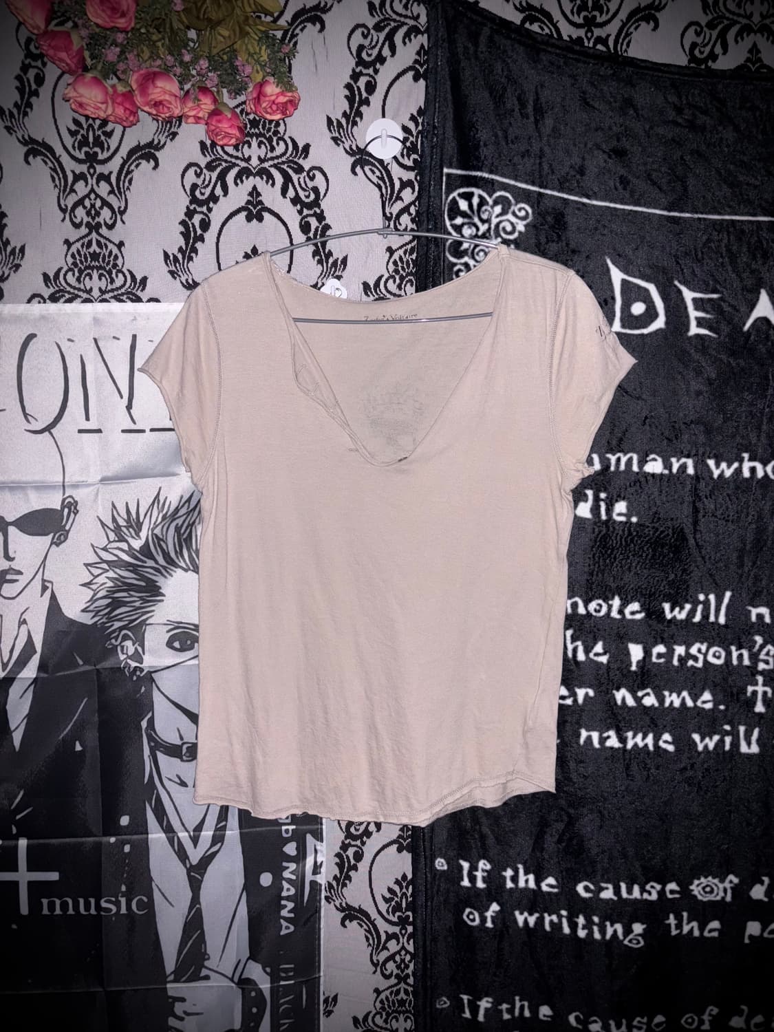 Y2K Beige skull Short Sleeve 상품이미지2