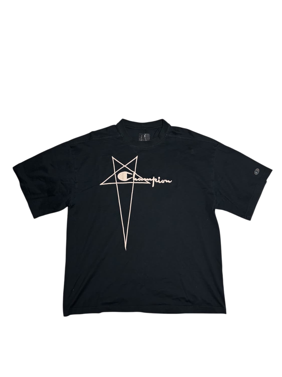 [정품] 릭오웬스 x 챔피온 펜타그램 로고 반팔 티셔츠 블랙 S 상품이미지1