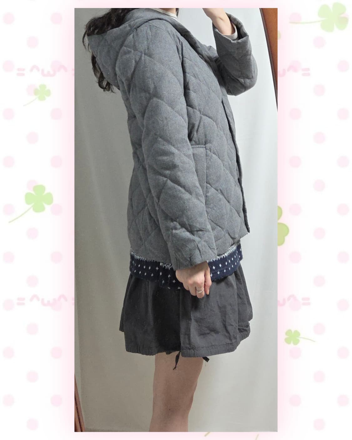 그레이 메론빵단추 도쿄걸 패딩 상품이미지4
