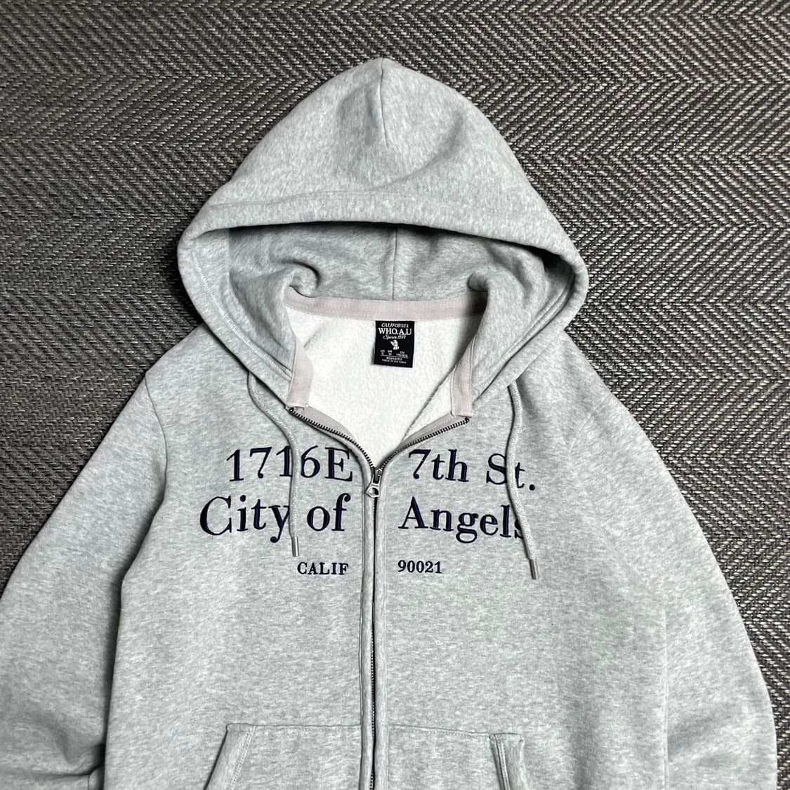 후아유 레터링 오버핏 그레이 후드집업o 5142 상품이미지7