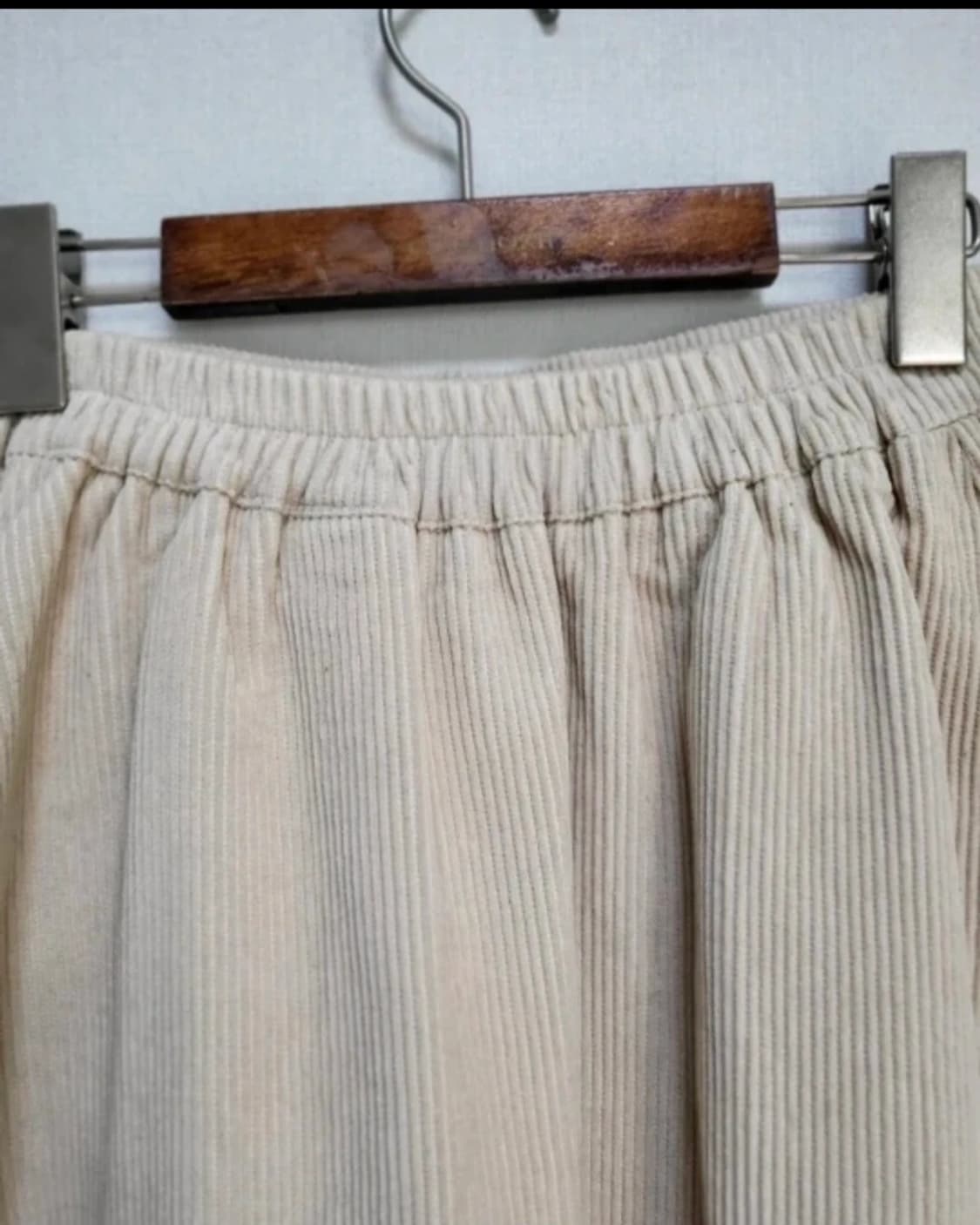 코듀로이 밴딩 롱 스커트&밴딩 니트 스커트(크림) F 상품이미지3