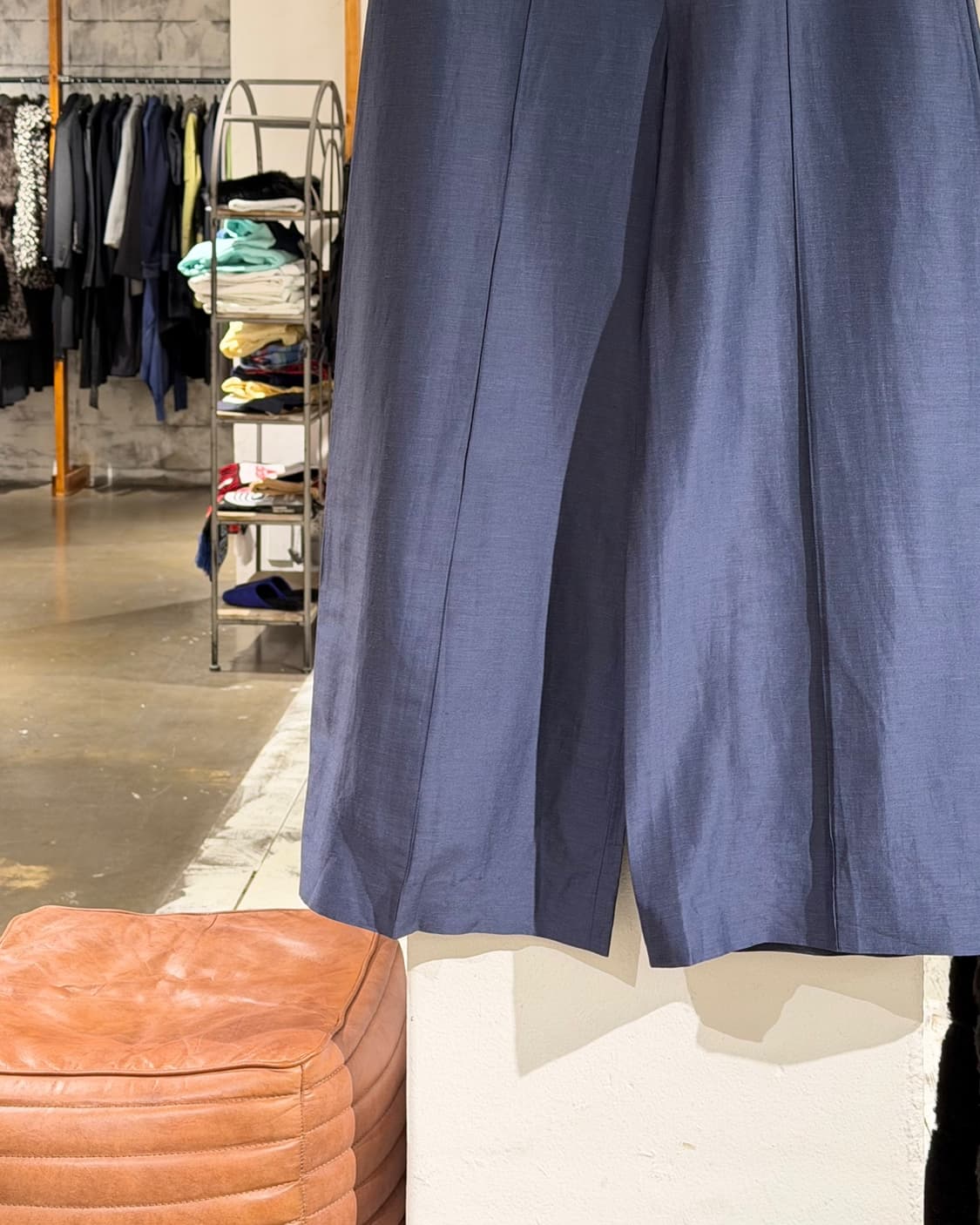 셀린느 네이비그레이 코튼 린넨 와이드 팬츠  상품이미지5