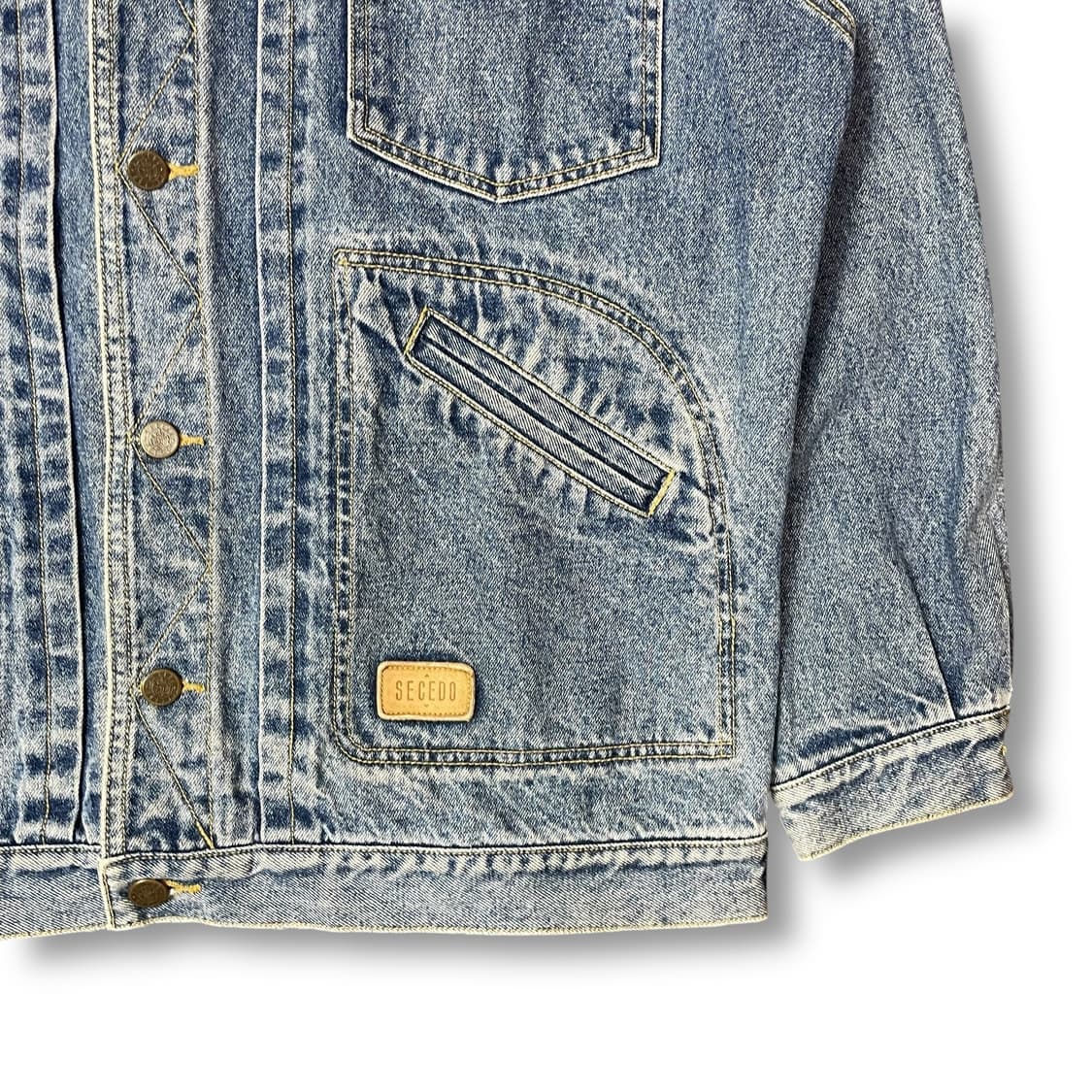 SECEDO 레더카라 데님 트러커 자켓 L 상품이미지4