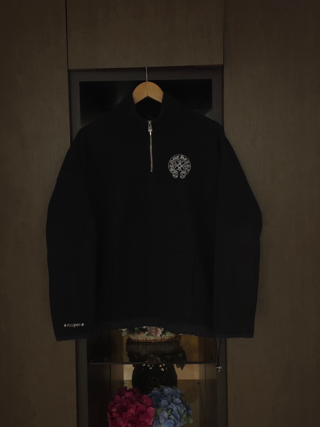 [L] 크롬하츠 홀스슈 반집업 하프집업 후리스 블랙 상품이미지1