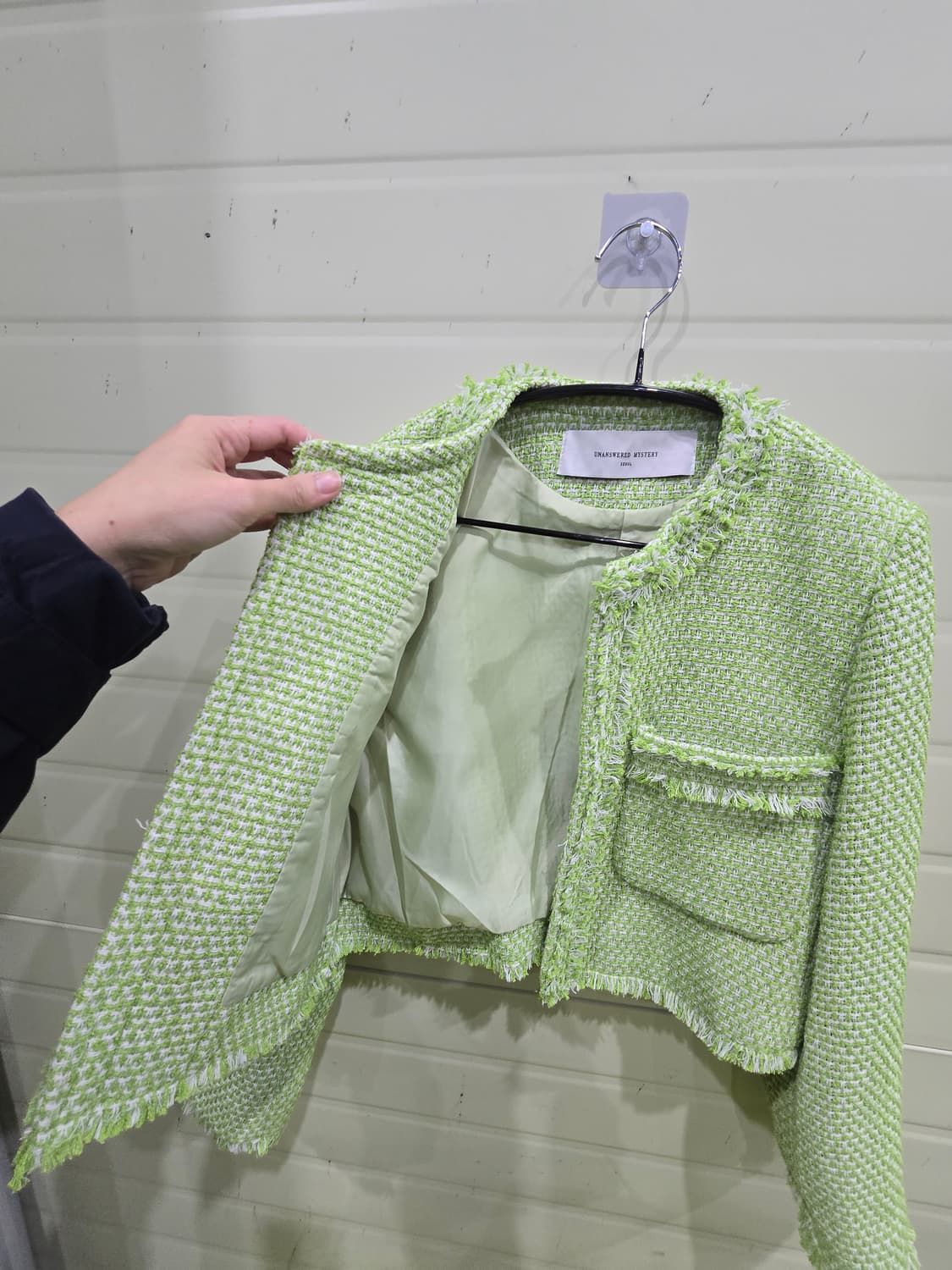 트위드 크롭 자켓 그린 상품이미지10