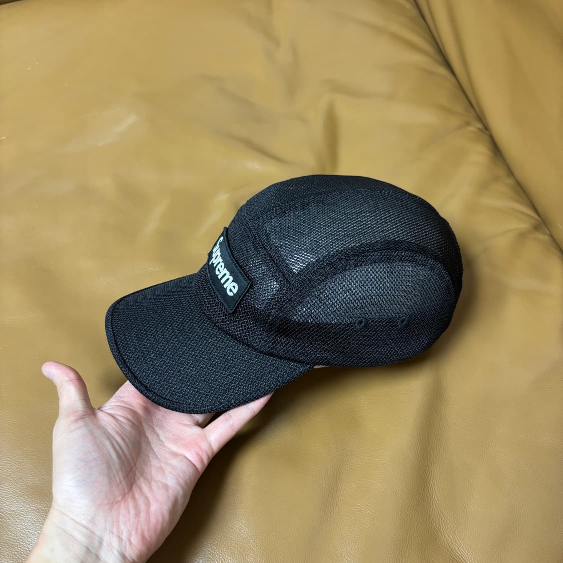 Supreme 슈프림 23ss 코듀라 메쉬 블랙 캠프캡 모자 Black 상품이미지5